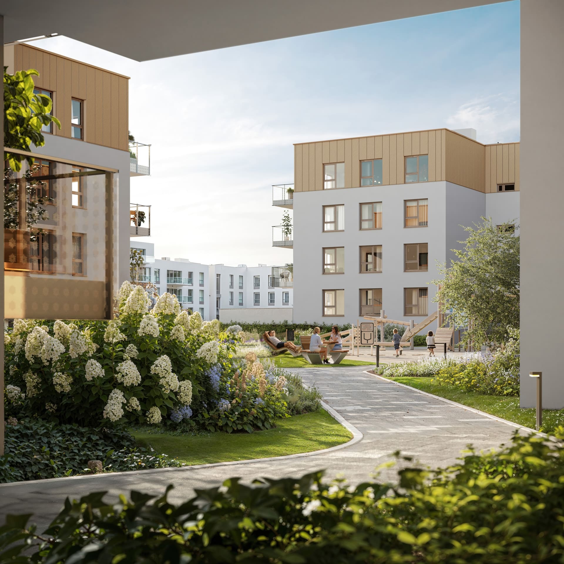 Zielone patio i ogrody deszczowe
